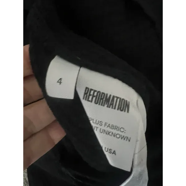 $258 Reformation Cut Out Tie Front Jumpsuit Black 4 - Image 5