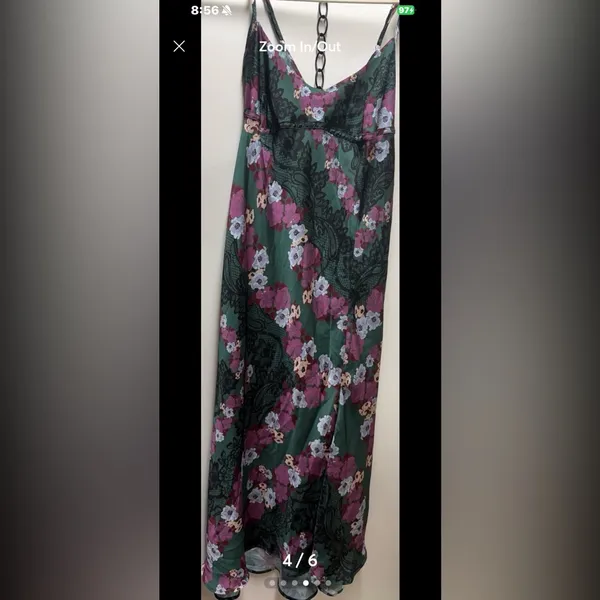 Free People Right This Way Printed Bias Slip Dress. Size Large - Image 5