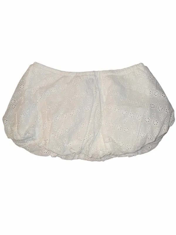 Peppermayo White Eyelet Bubble Mini Skirt - Image 3