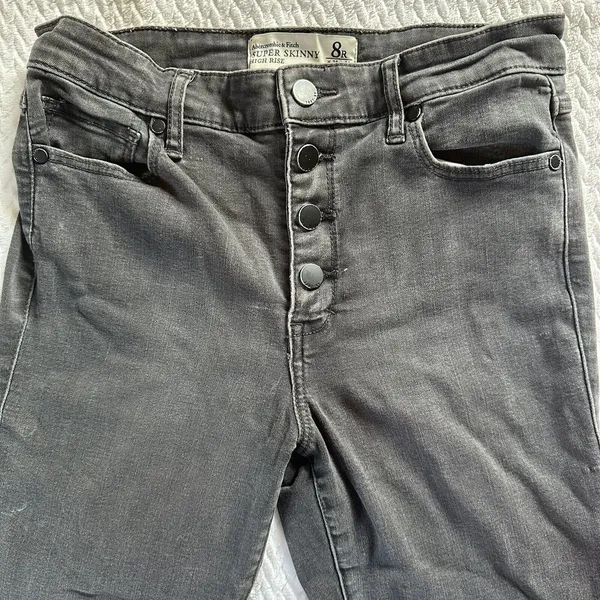 Abercrombie and Fitch Button Fly Super Skinny High Rise Jeans - Image 3