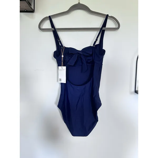 NWT Quince Deep Navy Italian Underwire One Piece Swimsuit Size Small - Image 2
