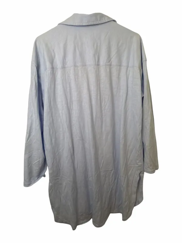 J. Crew Light Blue Long-Sleeve Vneck Beach Swim Coverup Tunic Dress - Image 2