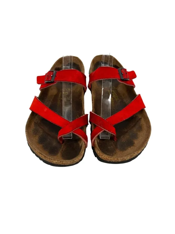Papillio By Birkenstock Red Sueded Sandals Boho Gorpcore Size 36 US 5-5.5 - Image 2