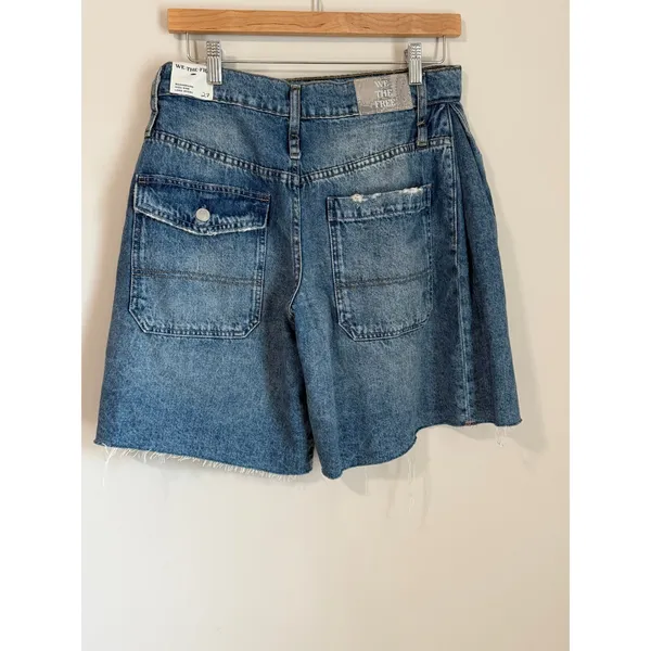 We The‎ Free FP Boomerang Denim Shorts Womens 27 Blue Crossover High Rise - Image 2