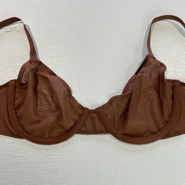 New Aerie SMOOTHEZ Mesh Unlined Underwire Balconette Bra Brown Size 36C - Image 10