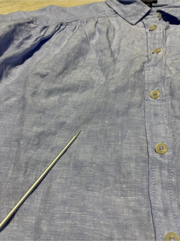 J. Crew Baird Mcnutt Irish Linen Blue Short-Sleeve Button-Front Shirt Dress XS - Image 5