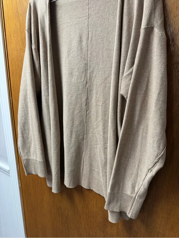 Natural Life Long Sleeve Open Knit Cardigan Sweater Tan L/XL Large/Extra Large - Image 7