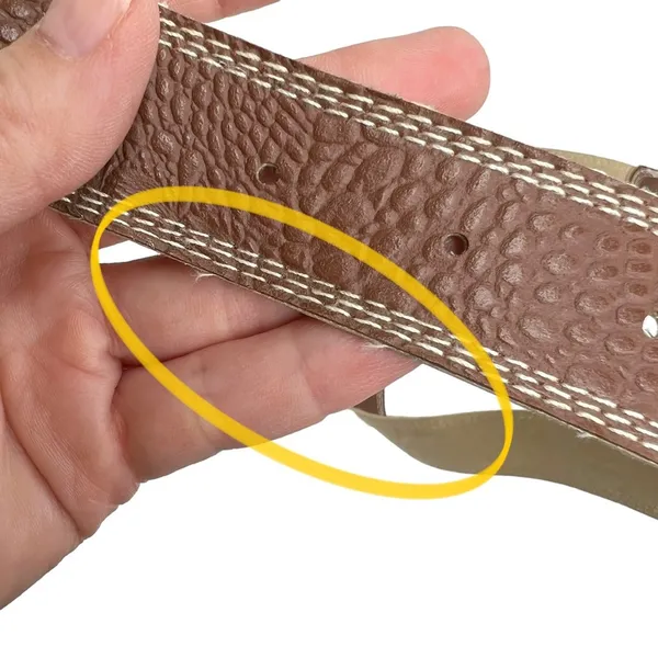 Brown Croc Embossed Faux Leather Silver Buckle Belt - Image 10