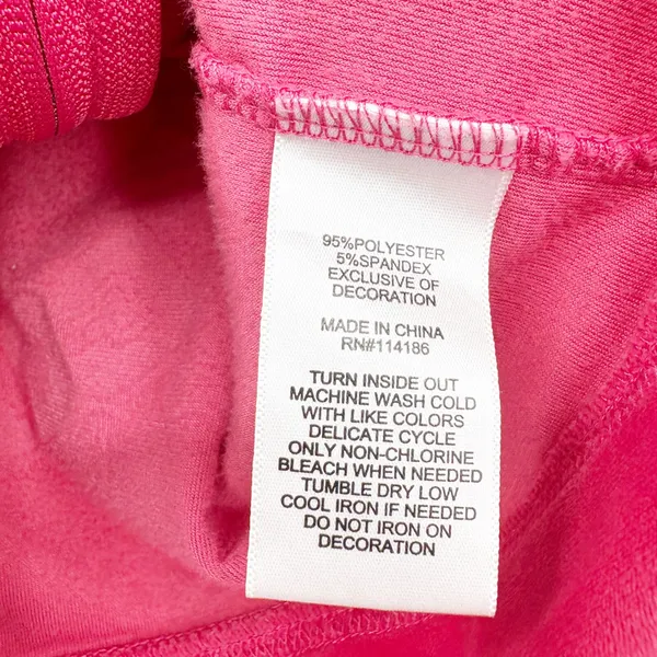 Juicy Couture Womens Hot Pink Velour Rhinestone Y2K Bling College Hoodie Size S - Image 5