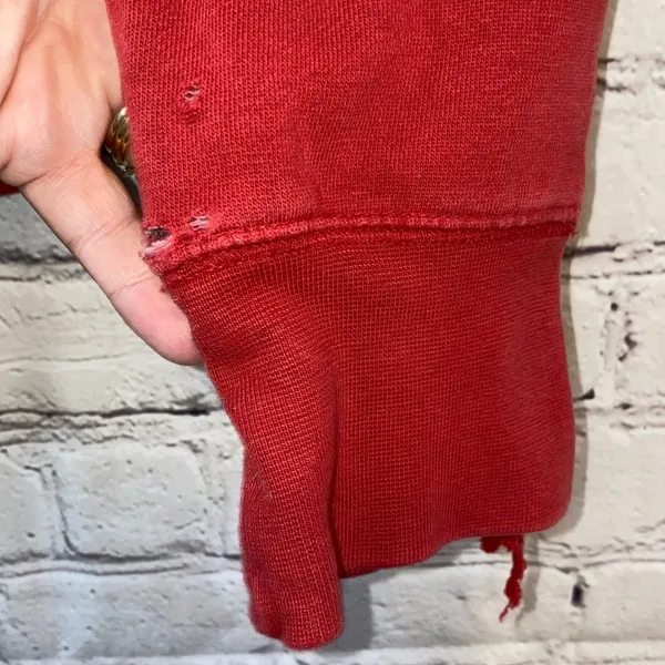 Step‎ Ahead Crimson OU Distressed V Neck Hoodie - Image 7