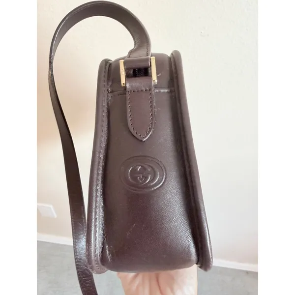 Gucci Crossbody‎ Bag Womens Small Brown 1970s Vintage GG Camera Bag Luxury - Image 5