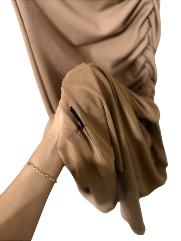 ANTHROPOLOGIE Maya Ruched Cowl Tan Sleeveless Slit Midi Dress - Image 8