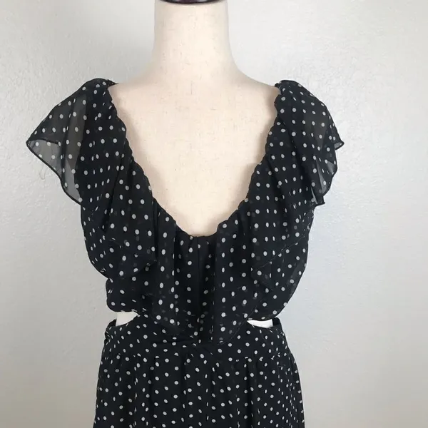 Y2K vintage speechless polkadot cut out dress L‎ - Image 3