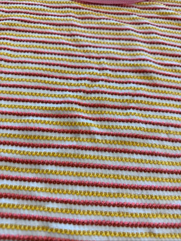 Big Bud Press Cropped Pink Yellow Striped Long Sleeve Thermal Sz XL - Image 3