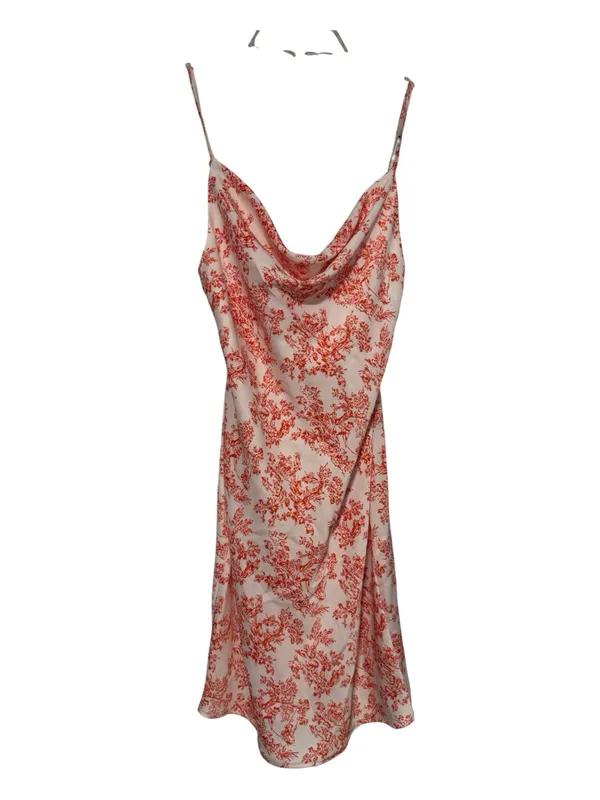 Urban Outfitters Mallory Satin Cowl Neck Toile Floral Mini Dress Size XS - Image 2