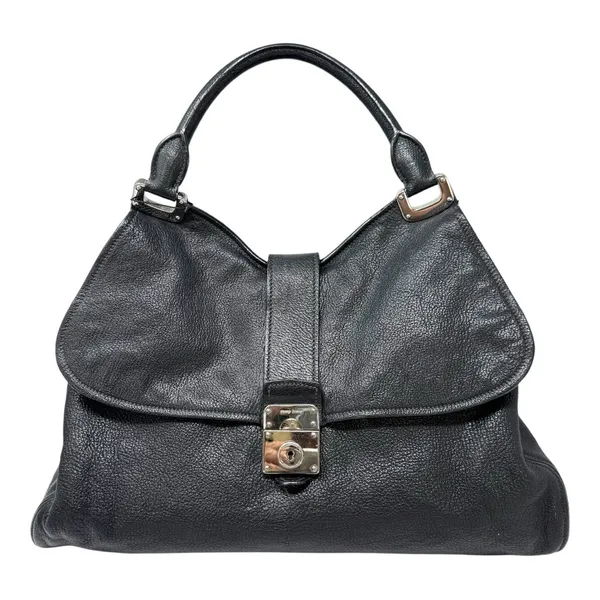 MIU MIU black textured leather satchel - Image 2