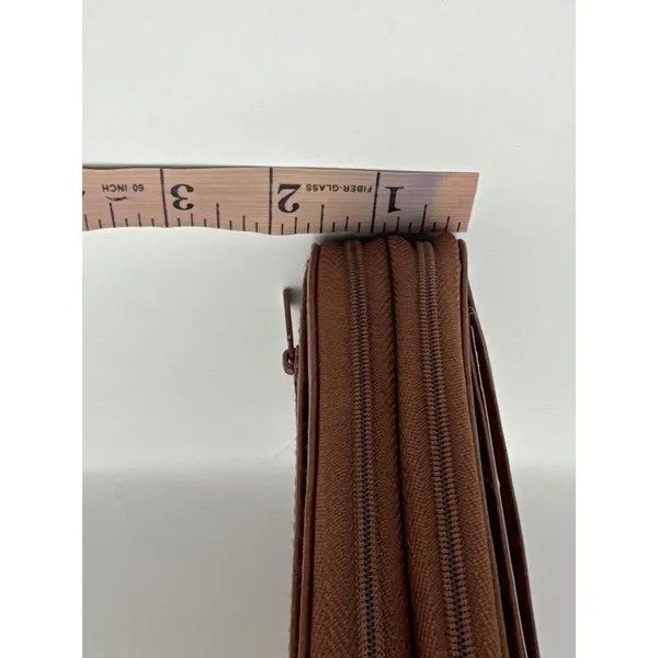 Buxton Brown Genuine Leather Double Zip Around RFID Organizer Wallet‎ Women - Image 11