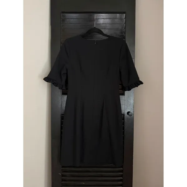 Karl Lagerfeld Paris Black Sheath Dress Pearl Sleeve Size 4 - Image 4