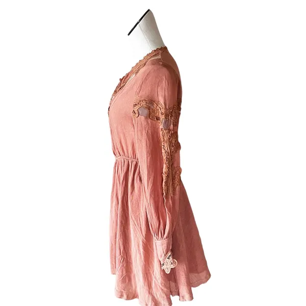 NWOT Free People X FP One Paige Peach Mini Dress Sand/Sable - Image 6
