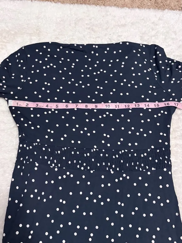Esprit large Maternity & Nursing Navy Blue Polka Dot Midi Dress - Image 4