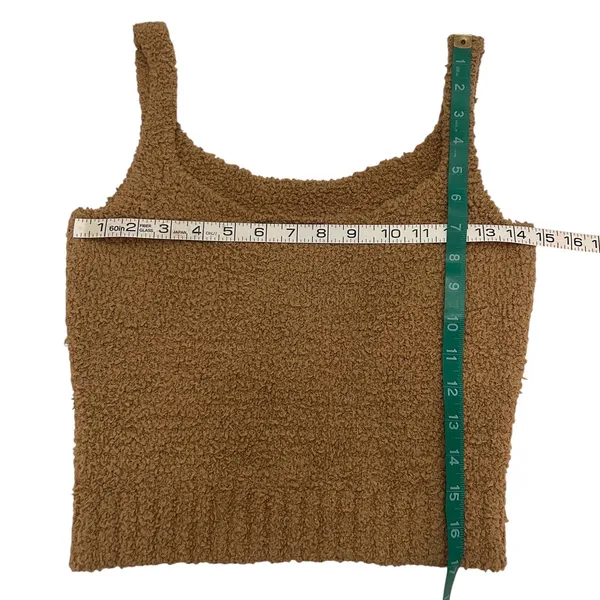 SKIMS Cozy Knit Tank Top Camel Brown Boucle Lounge Scoop Neck S/M - Image 2