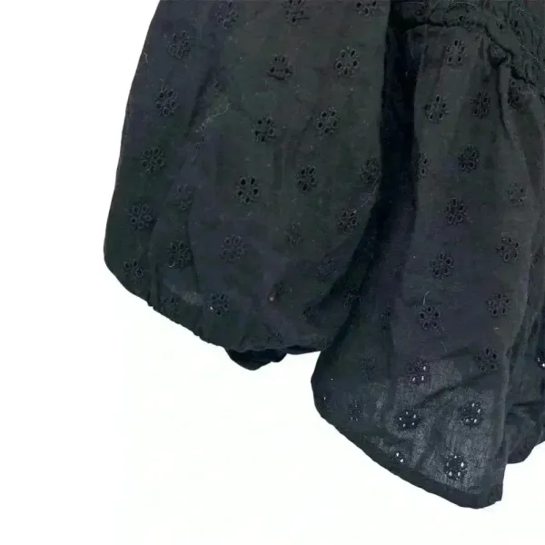 Passport Off-Shoulder Black Embroidered Blouse Size L‎ Boho Witchy Goth y2k - Image 8