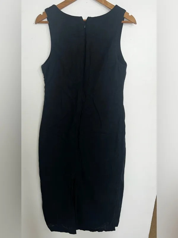 Abercrombie & Fitch Navy Square-Neck Midi Dress with Wide Straps - Image 3