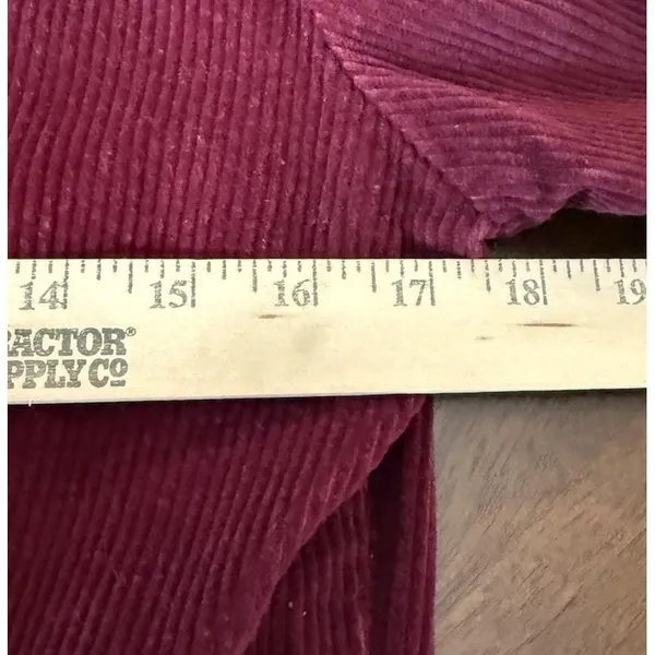 Match 8P Dress Cabernet Burgundy Corduroy Button Down Long Sleeve Vintage NEW - Image 7