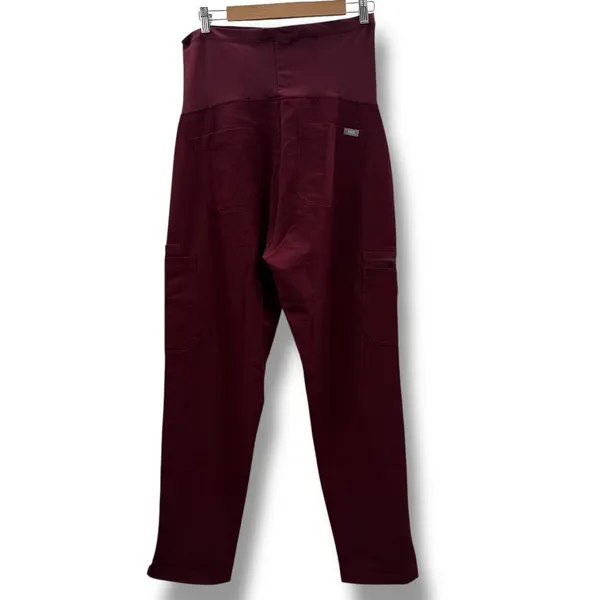 FIGS NWT Yola Maternity Skinny Scrub‎ Pants Small Burgundy Workwear - Image 2