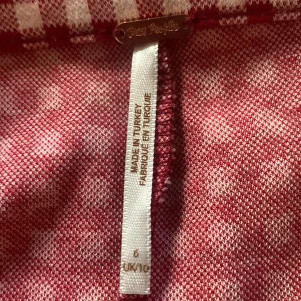 Red checkered pants from Free People SZ 6 - Image 7