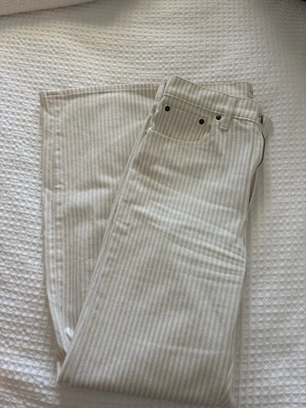 Abercrombie White/Cream Stripe Pants - Image 2