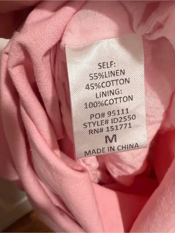 Le Lis Pink Chemise with Cream Lace Trim Size M Feminine Cottagecore Dress - Image 10