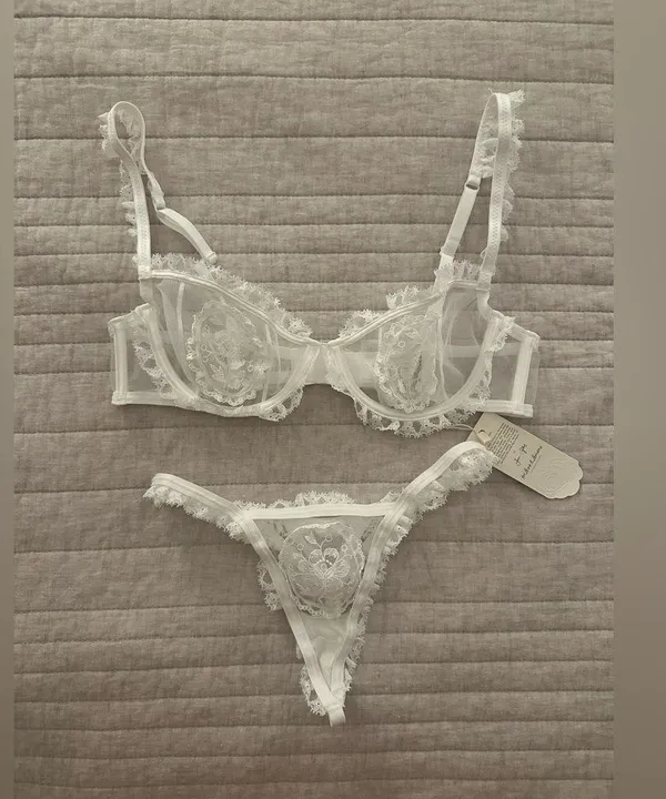 For Love & Lemons Eloise White Lace Lingerie Set - Image 2