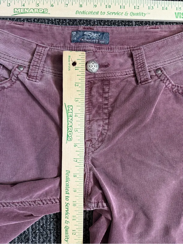 Silver Jeans Co. Suki Mid-Rise Bootcut Corduroy Pants Dusty Rose Sz 14 / 32 - Image 3