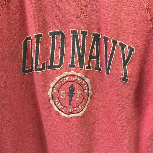 Vintage Cotton Blend Mauve Old Navy Scoop Neck French Terry Sweatshirt Large - Image 4