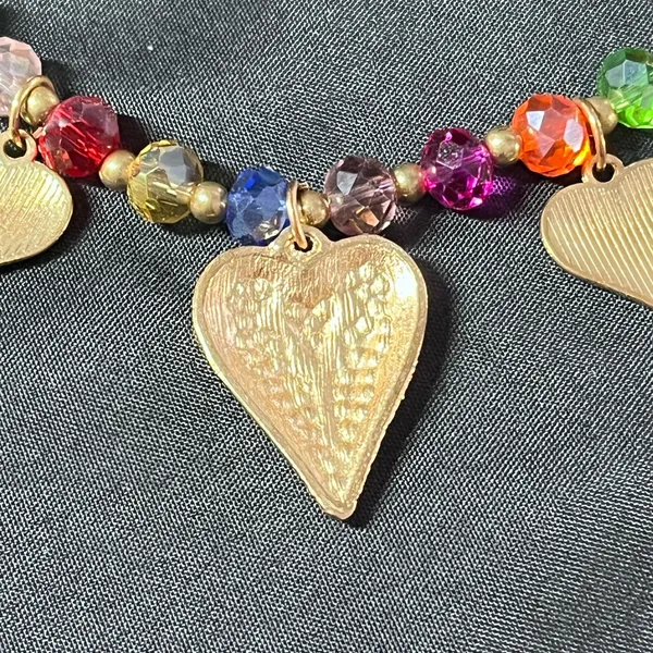 Colorful Heart Charm Necklace layering enamel maximalists - Image 4