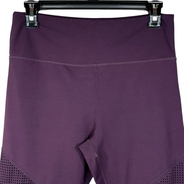 Zyia Active SZ 12 Moto Light 'n Tight 7/8 Leggings Laser Cutouts Hi-Rise Purple - Image 2
