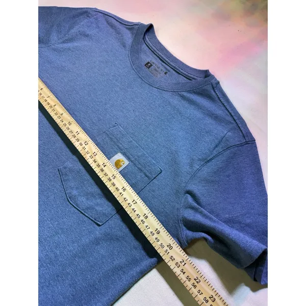 Carhartt Women's Blue Loose Fit Pocket Tee Sz M(8-10) (f5) - Image 2