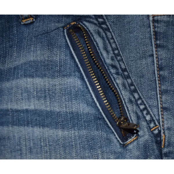American Eagle Moto Skinny Jeans Womens Blue Good Zipper Detail Biker Denim 10L - Image 5