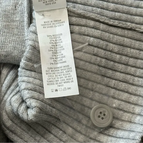 Aerie NWT Women’s Size S Heather Gray Gotta Jet! Ribbed Knit Button Polo Sweater - Image 10