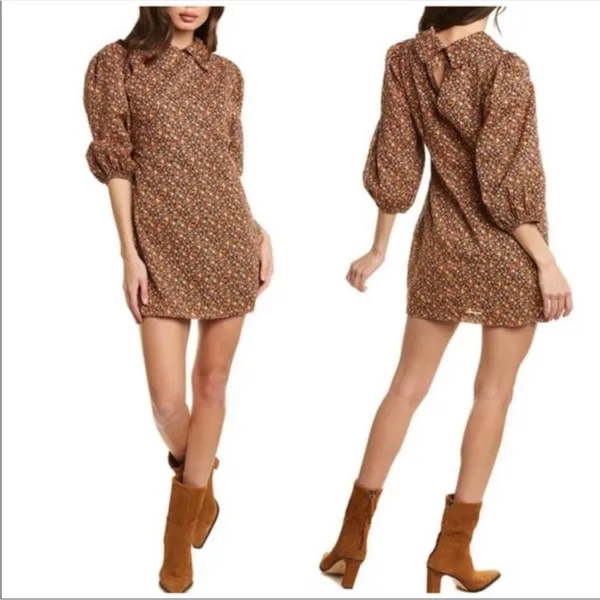 Free People Making‎ Plans Mini Dress floral sz 10 - Image 2