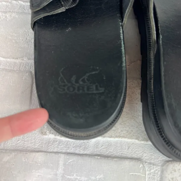 SOREL Roaming Buckle Sandals Womens 7.5 Black Platform Double Strap Slip On - Image 11