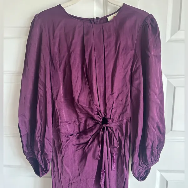 Farm Rio Burgundy Piping‎ Midi Dress Size Small -NWT - Image 5