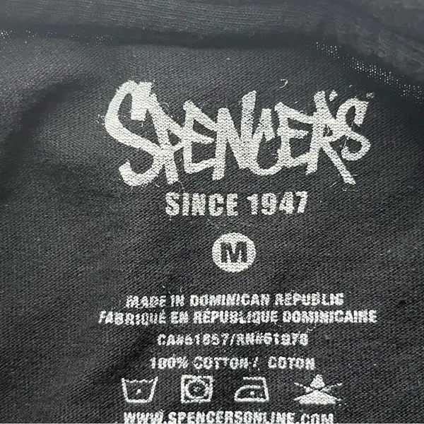 Spencers Skeloton Middle Finger Graphic Short Sleeve Tee Black Medium - Image 6