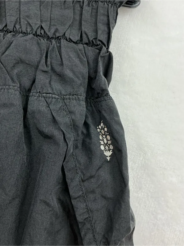 Free People Black High-Rise Ribbed Waist Athletic Shorts 1186 - Image 4