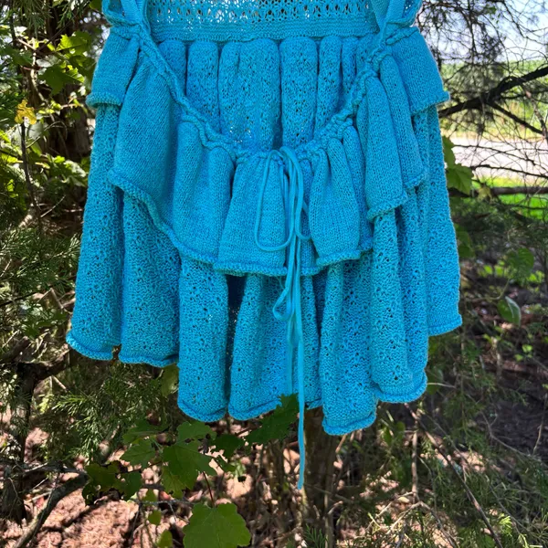 Free People Blue Juliette Ruffle Top - Image 6