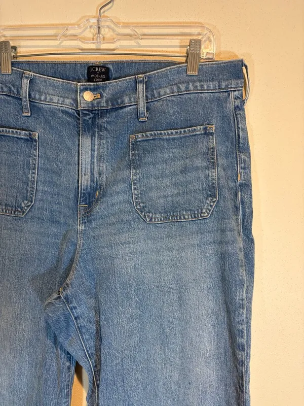 J Crew Wide-Leg Cropped Utility-Pocket Jean in All-Day Stretch - Image 7