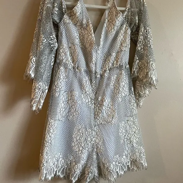 Elliatt white & black lace romper‎ - Image 14