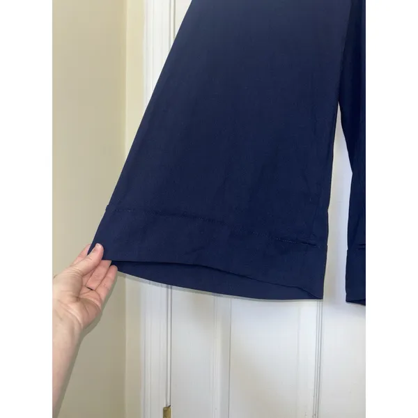 NWOT Maurice's Navy Wide Leg Pull On Crop Pant Large Pockets Beachy Casual - Image 4