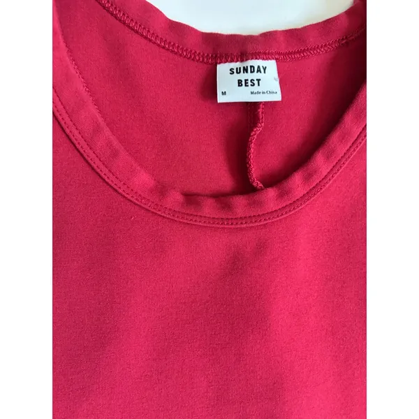 Sunday‎ Best Aritzia Red Ribbed Racerback Bodycon Mini Dress M - Image 8
